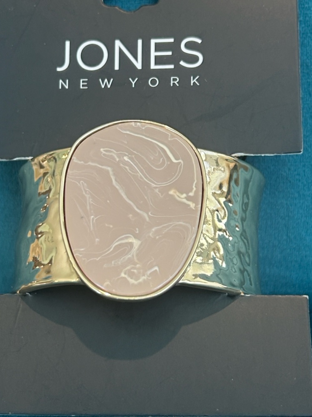 Jones New York Gold Cuff with Taupe Marbled Stone